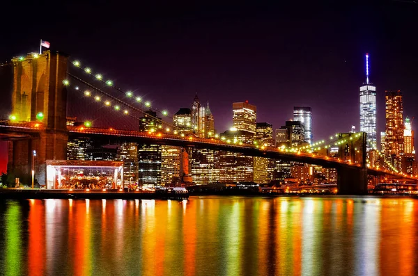 Brooklyn Bridge Bridge New York City Spanning East River Boroughs — Stock Photo, Image