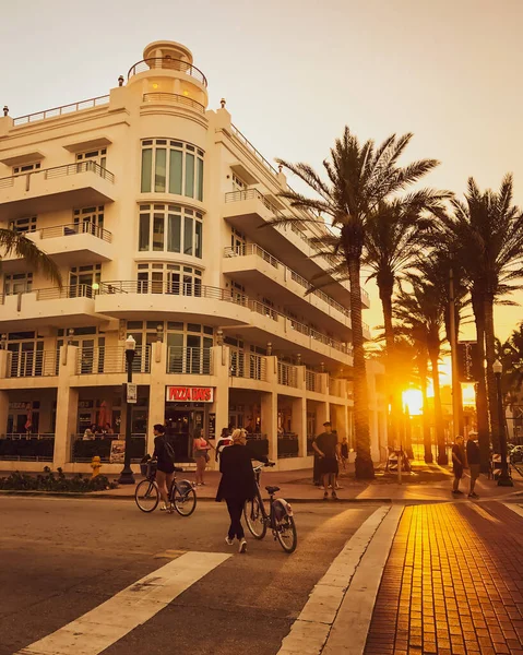 Miami South Beach Sunset Miami Florida — Stock Photo, Image