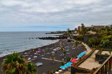 Puerto de la Cruz şehri Tenerife, Kanarya Adaları, İspanya.