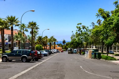 Puerto de la Cruz şehri Tenerife, Kanarya Adaları, İspanya.