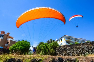 Puerto De la Cruz Tenerife, Kanarya Adaları, İspanya.