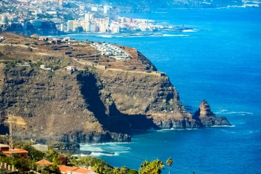 Puerto de la Cruz şehri Tenerife, Kanarya Adaları, İspanya.