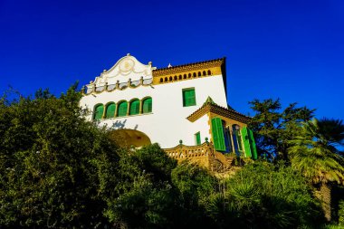 Barselona şehri panoraması ve sokak manzarası. Barselona, İspanya.