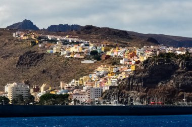 La Gomera ada manzarası, Spains Kanarya Adası 'nın en küçük ikinci adasıdır. La Gomera, İspanya.