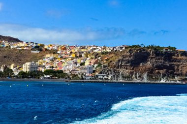 La Gomera ada manzarası, Spains Kanarya Adası 'nın en küçük ikinci adasıdır. La Gomera, İspanya.