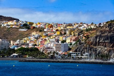 La Gomera ada manzarası, Spains Kanarya Adası 'nın en küçük ikinci adasıdır. La Gomera, İspanya.