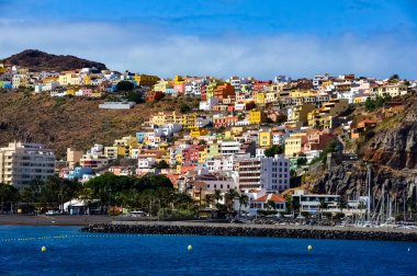 La Gomera ada manzarası, Spains Kanarya Adası 'nın en küçük ikinci adasıdır. La Gomera, İspanya.