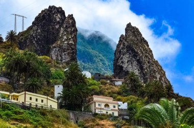 La Gomera ada manzarası, Spains Kanarya Adası 'nın en küçük ikinci adasıdır. La Gomera, İspanya.