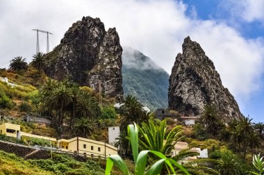 La Gomera ada manzarası, Spains Kanarya Adası 'nın en küçük ikinci adasıdır. La Gomera, İspanya.