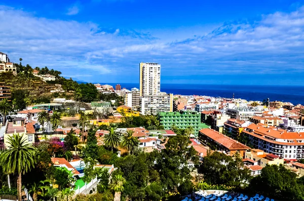 Puerto Cruz Város Tenerife Kanári Szigetek Spanyolország — Stock Fotó