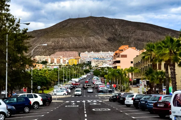 Tenerife Los Cristianos Una Ciudad Costa Suroeste Tenerife Más Grande — Foto de Stock