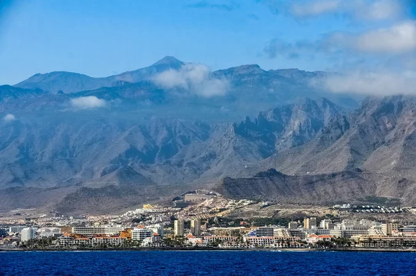 Tenerife Los Cristianos Spains Kanarya Adaları Nın Büyük Şehri Olan — Stok fotoğraf