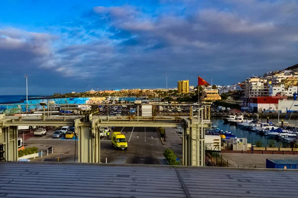 Tenerife Los Cristianos Uma Cidade Costa Sudoeste Tenerife Maior Das — Fotografia de Stock