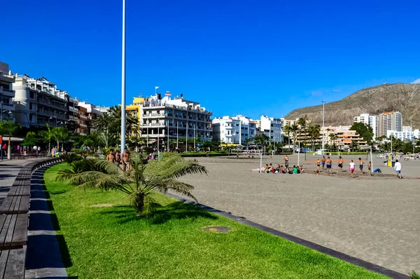 Tenerife Los Cristianos Město Jihozápadním Pobřeží Tenerife Největší Španělských Kanárských — Stock fotografie