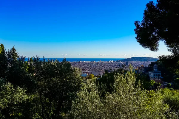 Barcelona City Panorama Pohled Ulici Barcelona Španělsko — Stock fotografie