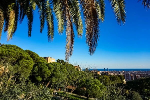 Barcelonas Stadspanorama Och Gatuvy Barcelona Spanien — Stockfoto