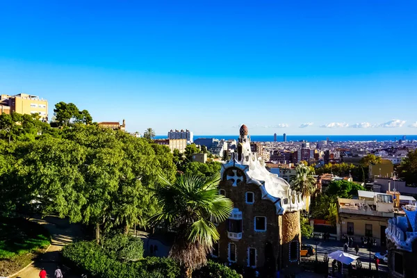 Barcelona City Panorama Street View Barcelona Spain — Stock Photo, Image