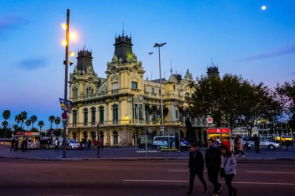 Barcelona City Panorama Pohled Ulici Barcelona Španělsko — Stock fotografie