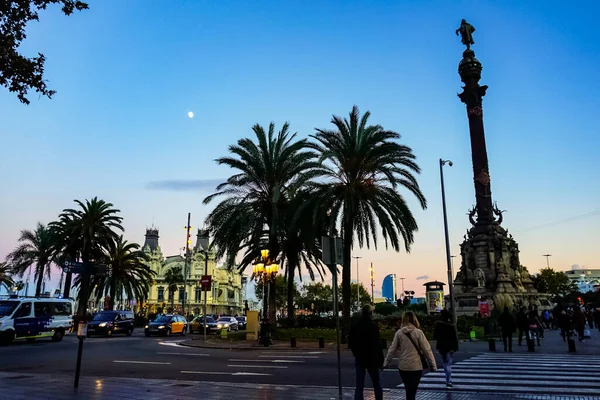 Barcelona City Panorama Pohled Ulici Barcelona Španělsko — Stock fotografie