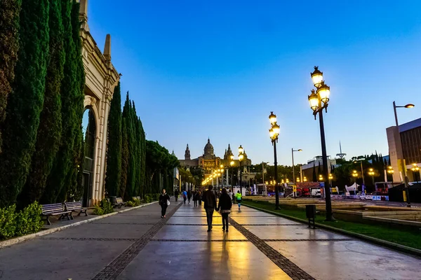 Panorama Della Città Barcellona Vista Sulla Strada Barcellona Spagna — Foto Stock