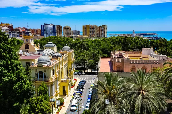 Utsikt Från Castillo Gibralfaro Malaga Solig Sommardag Malaga Spanien — Stockfoto