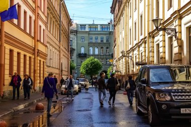 Saint Petersburg Panorama tarihi binalar, mimari, sokaklar ve kanalları ile Saint Petersburg, Rusya.