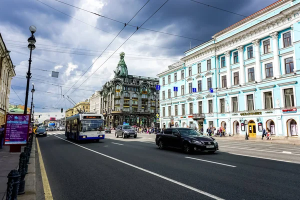 Kerk Van Verlosser Gemorst Bloed Sint Petersburg Met Een Toeristische — Stockfoto