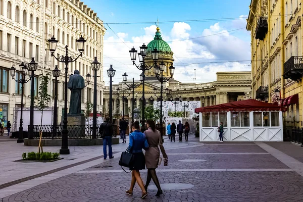 Panorama Van Sint Petersburg Met Historische Gebouwen Architectuur Straten Grachten — Stockfoto