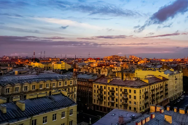 Panorama São Petersburgo Com Antigas Ruas Históricas Edifícios Vistos Topo — Fotografia de Stock