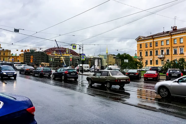 Sankt Petersburg Panorama Mit Historischen Gebäuden Architektur Straßen Und Kanäle — Stockfoto