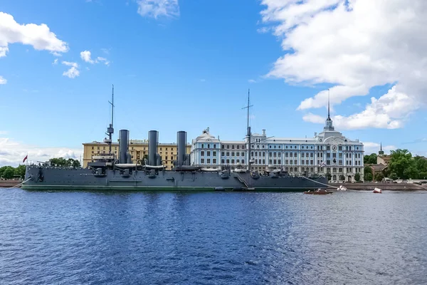 Aurora Avrora Cruiser Next Nakhimov Naval School Simply Nakhimov School Royalty Free Stock Photos