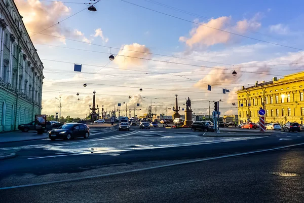 Sankt Petersburg Panorama Med Historiska Byggnader Arkitektur Gator Och Kanaler — Stockfoto