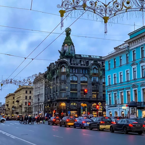 Panorama Saint Pétersbourg Avec Bâtiments Historiques Architecture Rues Canaux Saint — Photo