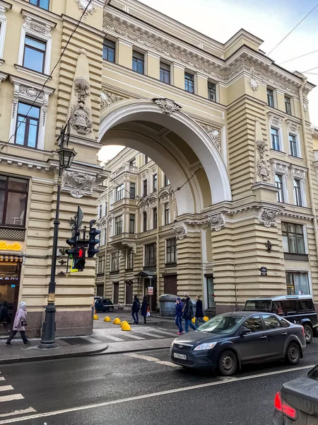 Sankt Petersburg Panorama Med Historiska Byggnader Arkitektur Gator Och Kanaler — Stockfoto