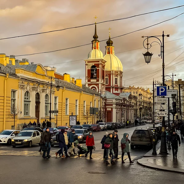 Αγία Πετρούπολη Πανόραμα Ιστορικά Κτίρια Αρχιτεκτονικούς Δρόμους Και Κανάλια Στην — Φωτογραφία Αρχείου