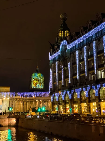 Санкт Петербурзьке Різдво Новий Рік Зимових Прикрас Санкт Петербург Росія — стокове фото