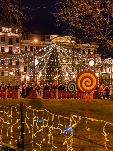 São Petersburgo Natal Decorações Inverno Ano Novo São Petersburgo Rússia — Fotografia de Stock