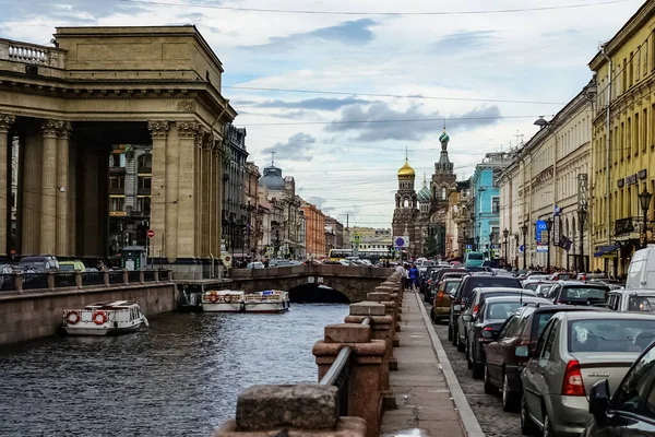 San Petersburgo Panorama Con Edificios Históricos Arquitectura Calles Canales San — Foto de Stock