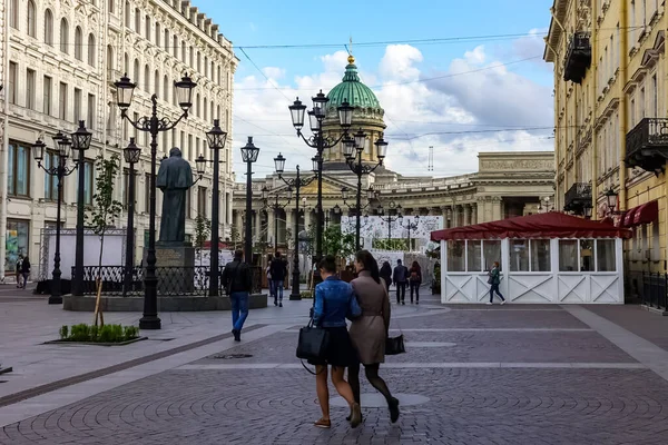 Kazan Cathedral Kazanskiy Kafedralniy Sobor Cathedral Russian Orthodox Church Nevsky — Stock Photo, Image