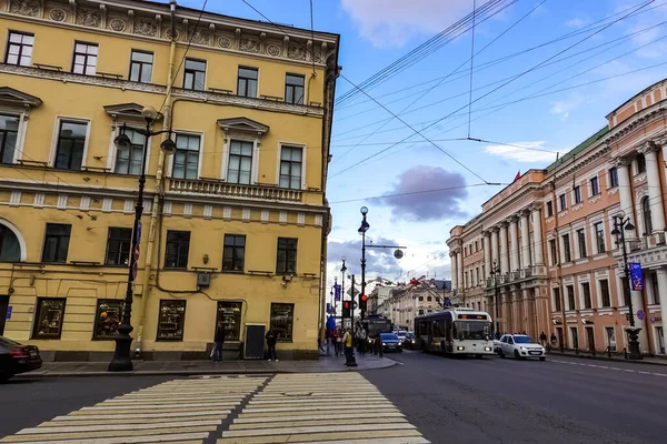 Sankt Petersburg Panorama Mit Historischen Gebäuden Architektur Straßen Und Kanäle — Stockfoto