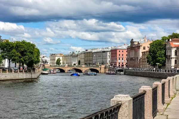 Panorama Sankt Petersburga Zabytkowymi Budynkami Ulice Kanały Architektoniczne Sankt Petersburgu — Zdjęcie stockowe