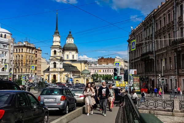 Panorama Sint Petersburg Met Historische Gebouwen Architectuur Straten Grachten Sint — Stockfoto