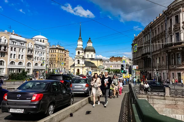 Panorama São Petersburgo Com Edifícios Históricos Arquitetura Ruas Canais São — Fotografia de Stock