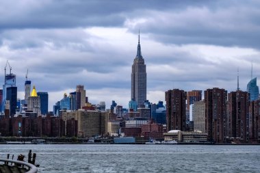 New York City Manhattan silueti manzarası. Manhattan, New York.