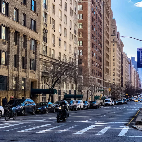 New York City Manhattan Straßenpanorama Mit Gelben New York City — Stockfoto