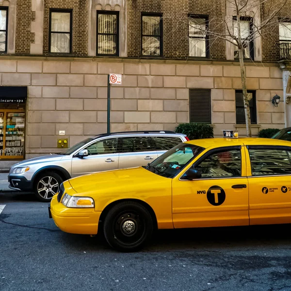 Панорама Манхэттена Желтыми Такси Нью Йорка Улице Манхэттен — стоковое фото