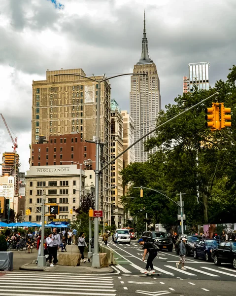 New York City Manhattan Street Panorama Yellow New York City — Photo