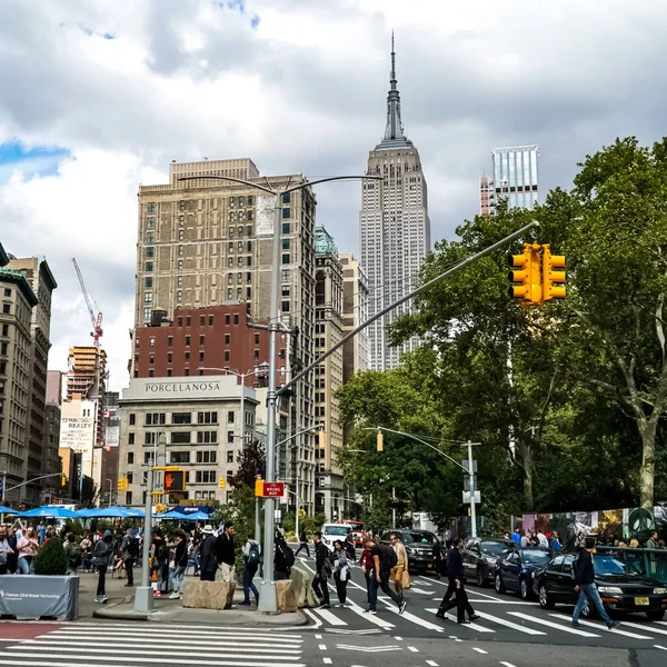 New York City Manhattan Street Panorama Yellow New York City — Photo