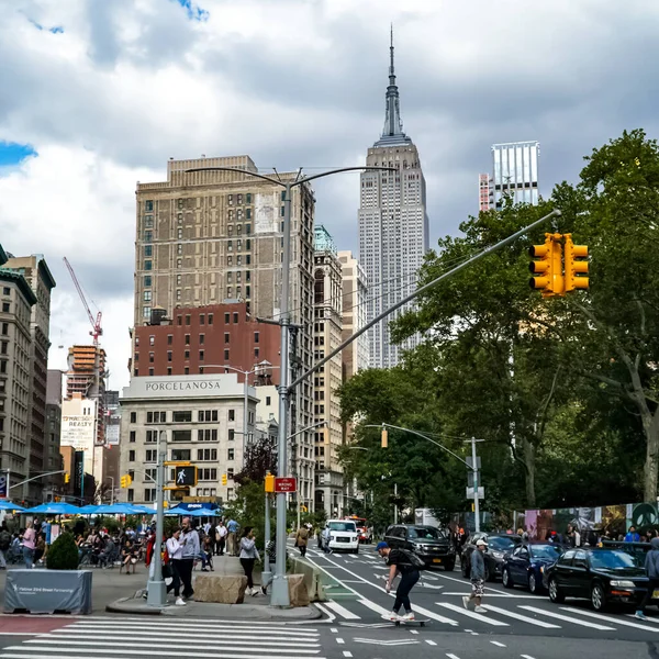 New York City Manhattan Street Panorama Yellow New York City — Photo