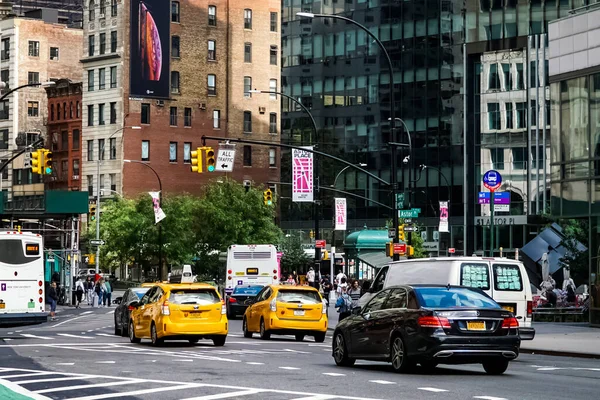 New York City Manhattan Street Panorama Yellow New York City — Photo